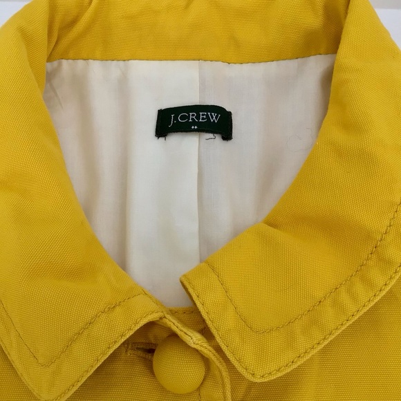 J Crew Yellow Peplum Ruffle Faux Front Pockets Long Sleeve Jacket - Picture 2 of 13